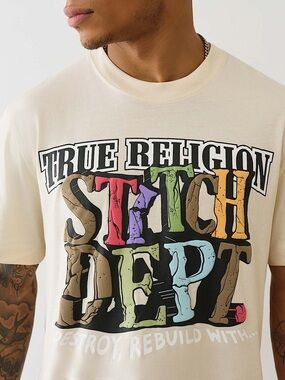 True Religion Destroy And Rebuild Puff Print Tee